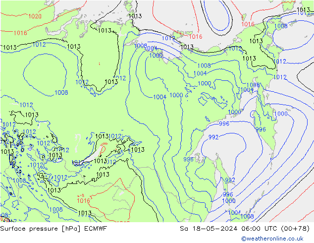 pression de l'air ECMWF sam 18.05.2024 06 UTC