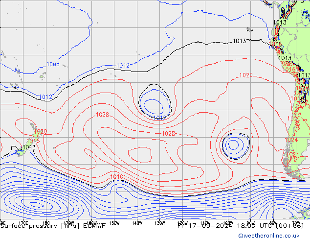 ciśnienie ECMWF pt. 17.05.2024 18 UTC