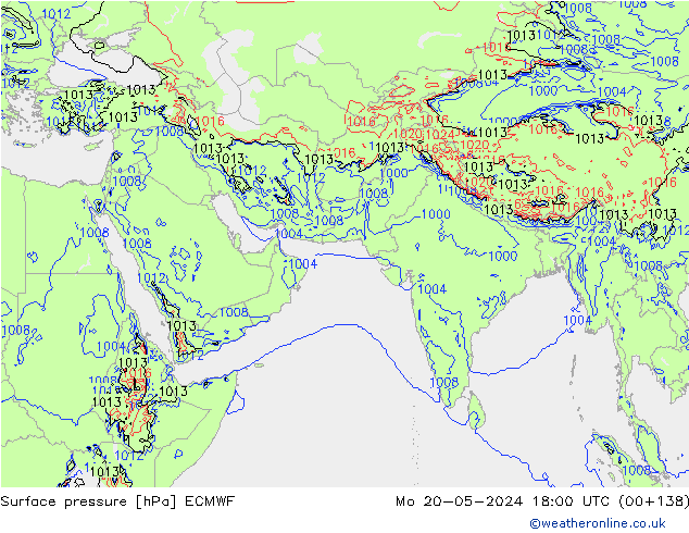 Surface pressure ECMWF Mo 20.05.2024 18 UTC