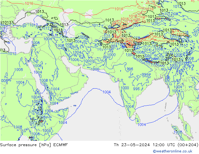 приземное давление ECMWF чт 23.05.2024 12 UTC