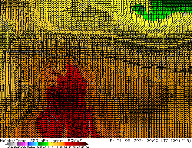 Height/Temp. 850 hPa ECMWF Sex 24.05.2024 00 UTC