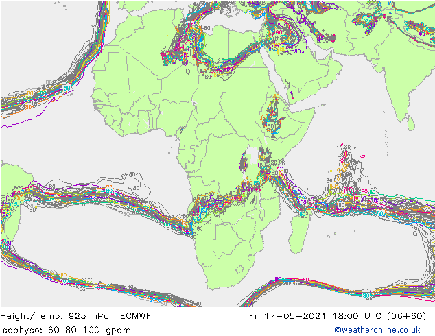 Height/Temp. 925 hPa ECMWF Fr 17.05.2024 18 UTC