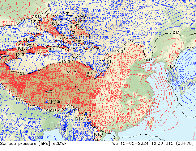 地面气压 ECMWF 星期三 15.05.2024 12 UTC