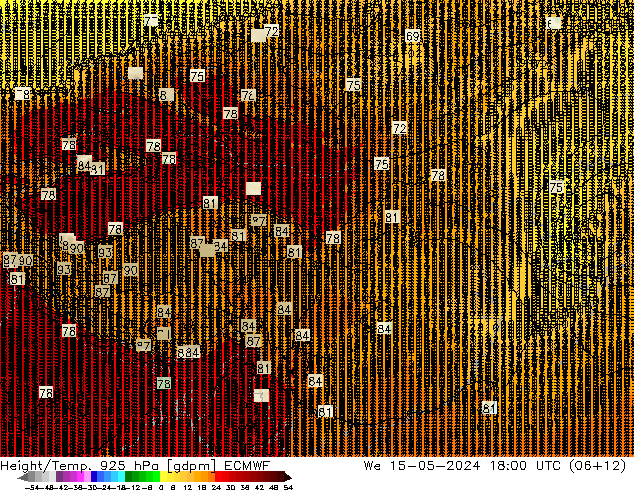 Height/Temp. 925 hPa ECMWF 星期三 15.05.2024 18 UTC