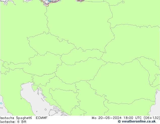 Izotacha Spaghetti ECMWF pon. 20.05.2024 18 UTC