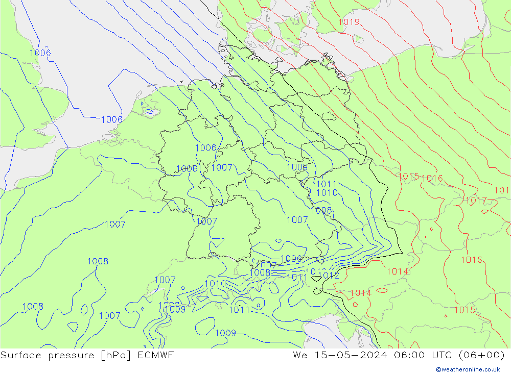 地面气压 ECMWF 星期三 15.05.2024 06 UTC