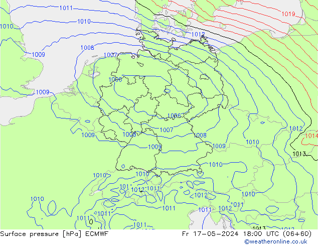 ciśnienie ECMWF pt. 17.05.2024 18 UTC