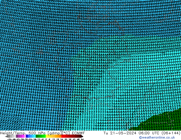 Height/Temp. 500 hPa ECMWF Ter 21.05.2024 06 UTC