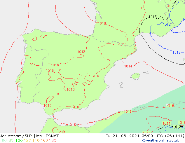 джет/приземное давление ECMWF вт 21.05.2024 06 UTC
