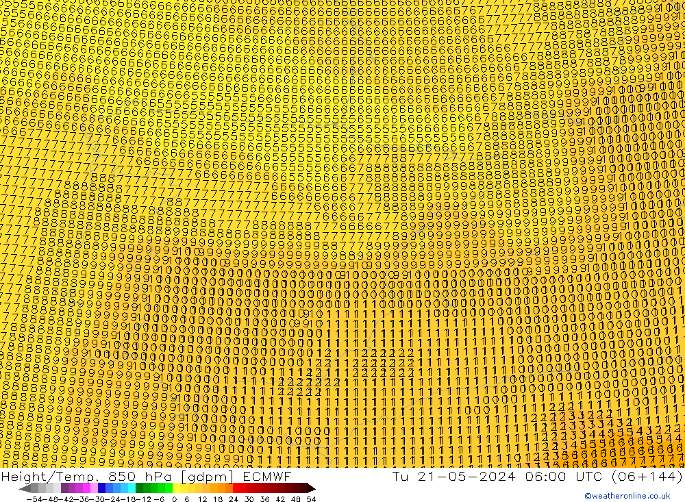 Height/Temp. 850 hPa ECMWF Tu 21.05.2024 06 UTC