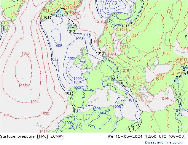 pression de l'air ECMWF mer 15.05.2024 12 UTC