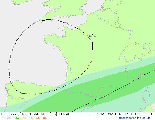 Corriente en chorro ECMWF vie 17.05.2024 18 UTC
