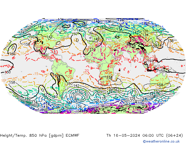 Height/Temp. 850 hPa ECMWF Th 16.05.2024 06 UTC
