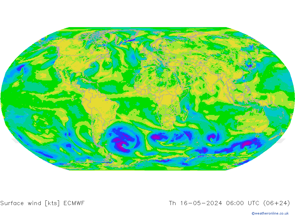 Rüzgar 10 m ECMWF Per 16.05.2024 06 UTC