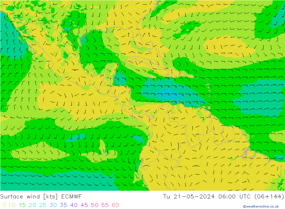 Surface wind ECMWF Tu 21.05.2024 06 UTC