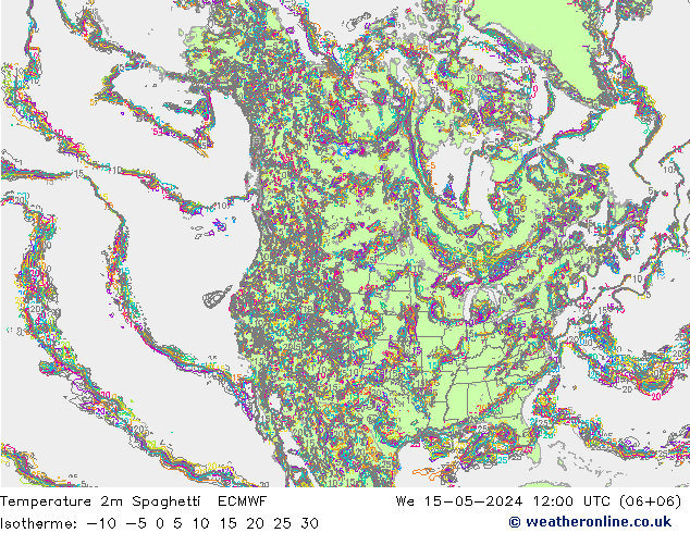 Temperaturkarte Spaghetti ECMWF Mi 15.05.2024 12 UTC