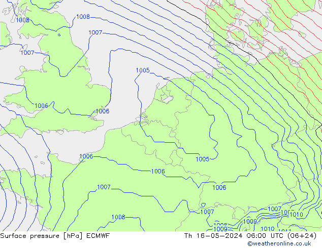 地面气压 ECMWF 星期四 16.05.2024 06 UTC