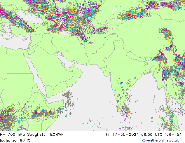 700 hPa Nispi Nem Spaghetti ECMWF Cu 17.05.2024 06 UTC