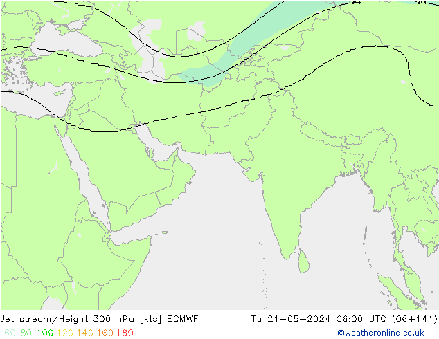 Corriente en chorro ECMWF mar 21.05.2024 06 UTC