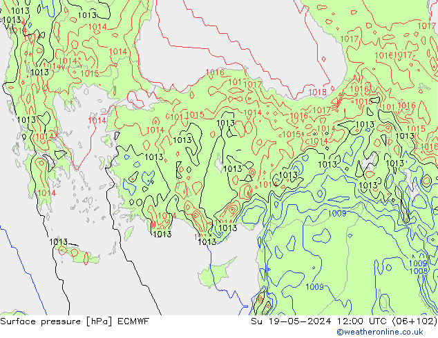 pressão do solo ECMWF Dom 19.05.2024 12 UTC