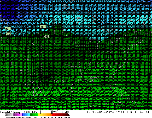 Height/Temp. 500 hPa ECMWF Fr 17.05.2024 12 UTC