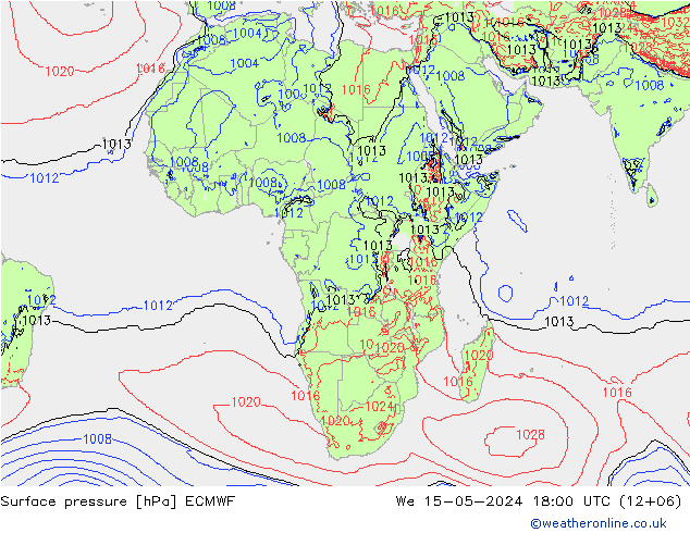 Surface pressure ECMWF We 15.05.2024 18 UTC