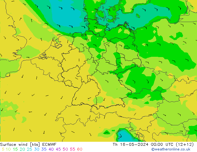 Rüzgar 10 m ECMWF Per 16.05.2024 00 UTC