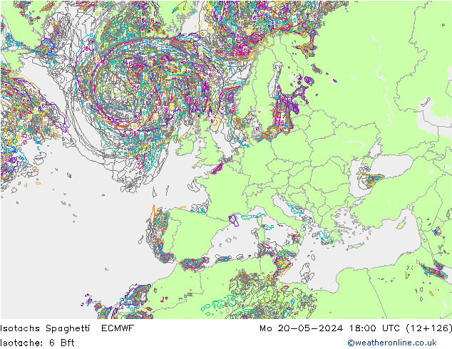 Izotacha Spaghetti ECMWF pon. 20.05.2024 18 UTC