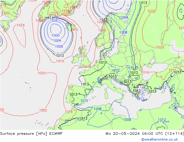 Yer basıncı ECMWF Pzt 20.05.2024 06 UTC