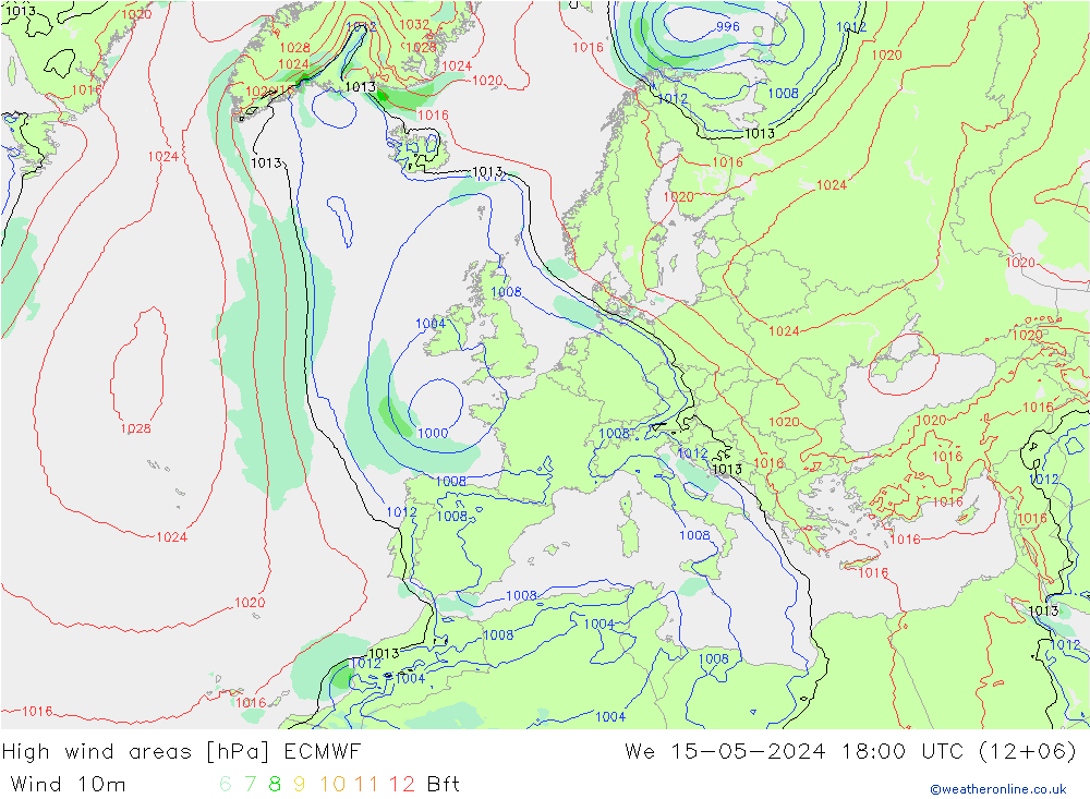 Windvelden ECMWF wo 15.05.2024 18 UTC
