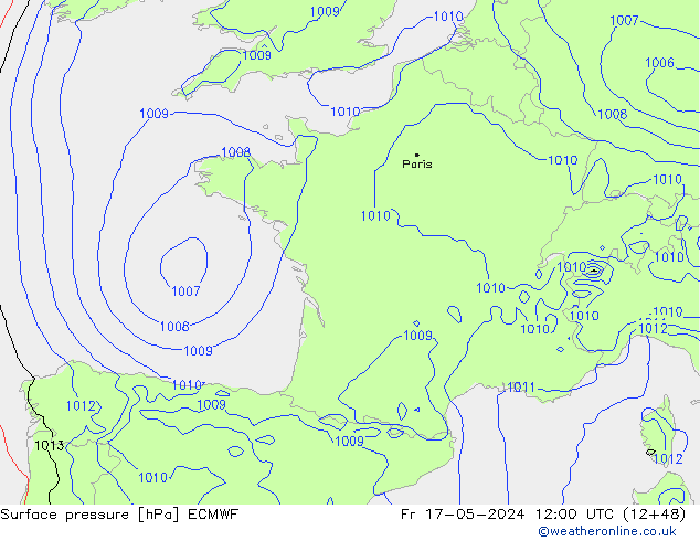 Yer basıncı ECMWF Cu 17.05.2024 12 UTC