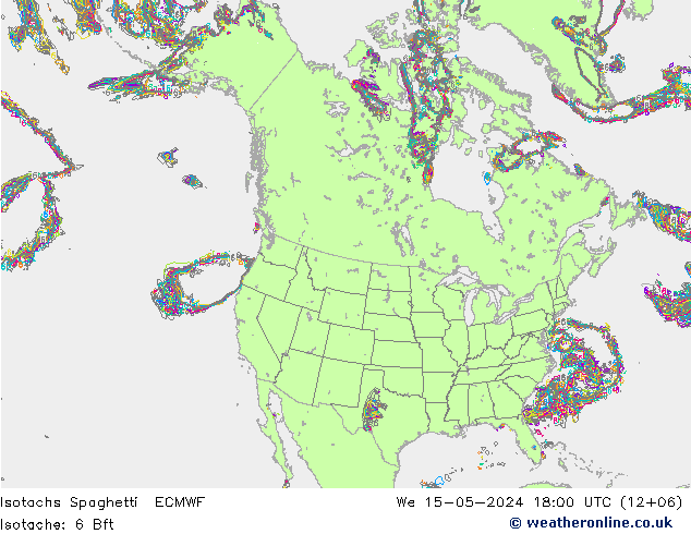 Isotachs Spaghetti ECMWF We 15.05.2024 18 UTC