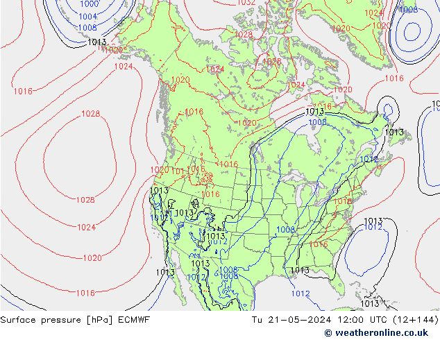 Presión superficial ECMWF mar 21.05.2024 12 UTC