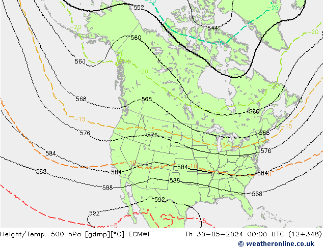 Yükseklik/Sıc. 500 hPa ECMWF Per 30.05.2024 00 UTC