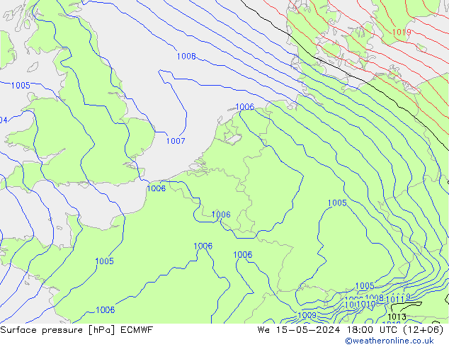 приземное давление ECMWF ср 15.05.2024 18 UTC