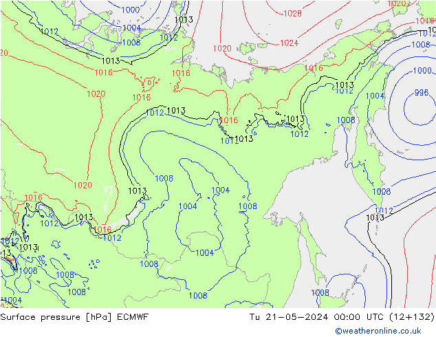 Luchtdruk (Grond) ECMWF di 21.05.2024 00 UTC