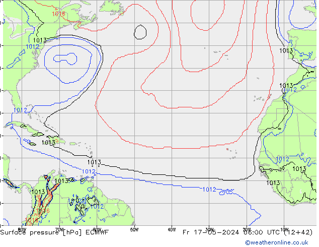 Luchtdruk (Grond) ECMWF vr 17.05.2024 06 UTC