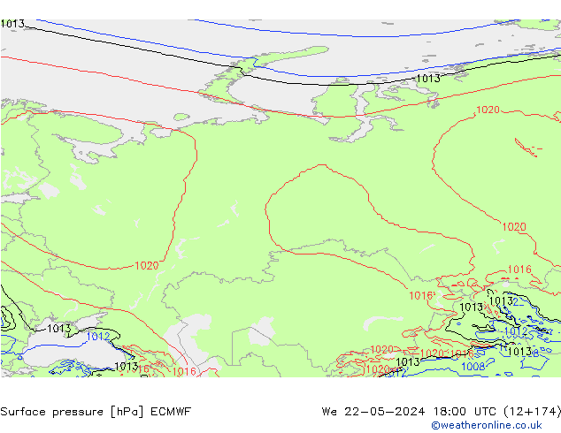 приземное давление ECMWF ср 22.05.2024 18 UTC