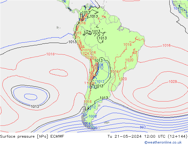 ciśnienie ECMWF wto. 21.05.2024 12 UTC