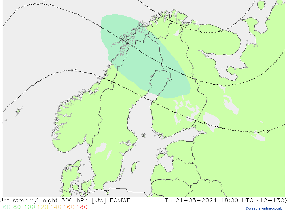 Straalstroom ECMWF di 21.05.2024 18 UTC