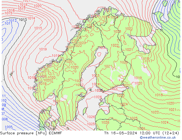 pression de l'air ECMWF jeu 16.05.2024 12 UTC