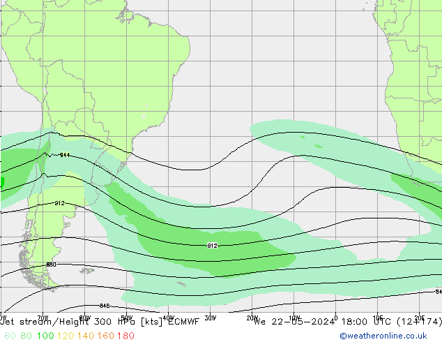 Corrente a getto ECMWF mer 22.05.2024 18 UTC