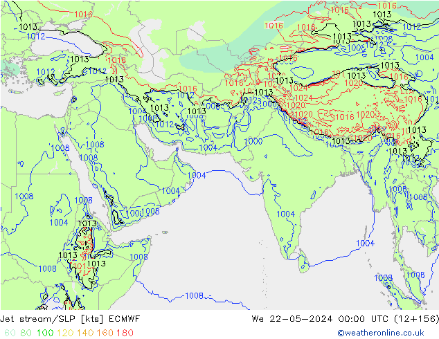 Courant-jet ECMWF mer 22.05.2024 00 UTC
