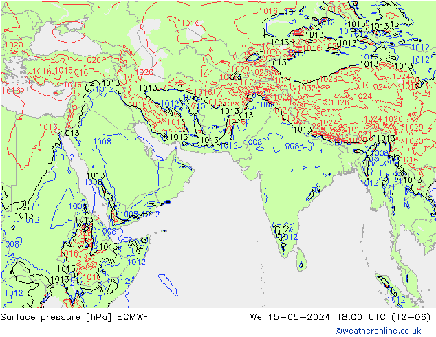 Yer basıncı ECMWF Çar 15.05.2024 18 UTC