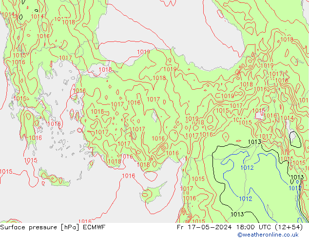приземное давление ECMWF пт 17.05.2024 18 UTC