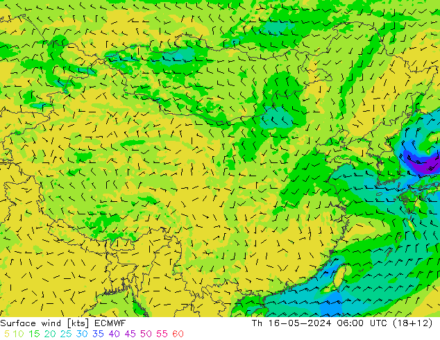 风 10 米 ECMWF 星期四 16.05.2024 06 UTC