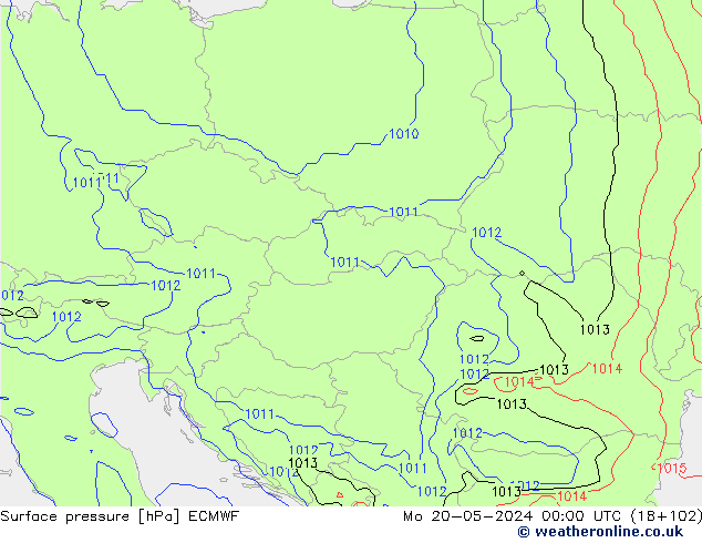 Surface pressure ECMWF Mo 20.05.2024 00 UTC