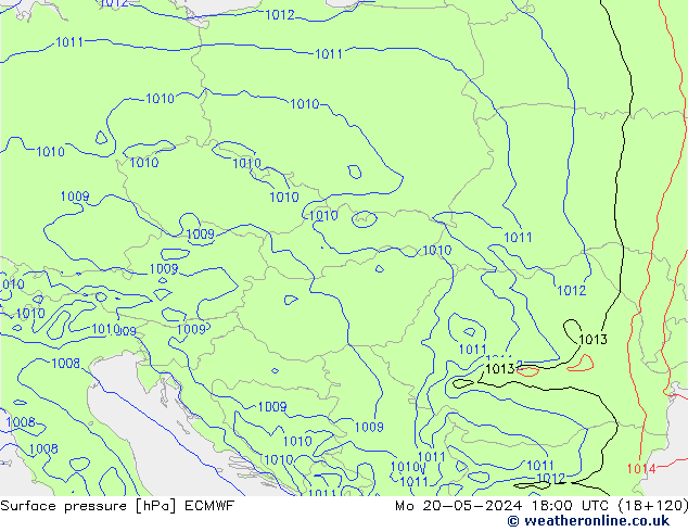 Surface pressure ECMWF Mo 20.05.2024 18 UTC