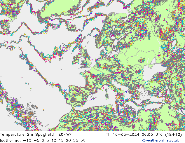 Temperaturkarte Spaghetti ECMWF Do 16.05.2024 06 UTC