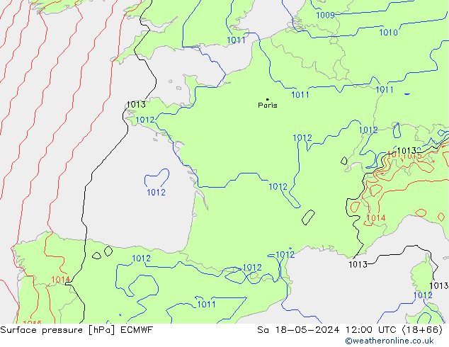 приземное давление ECMWF сб 18.05.2024 12 UTC